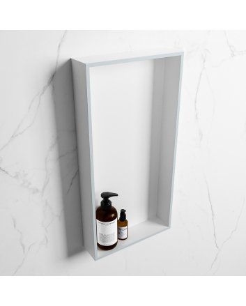 Mondiaz Easy Nis 59,5x29,5cm in solid surface kleur Clay | Talc. 1 vak  geschikt voor in- of opbouw
