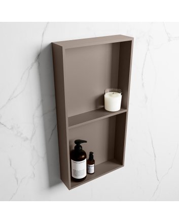 Mondiaz Easy Nis 59,5x29,5cm in solid surface kleur Smoke | Smoke. 2 vakken geschikt voor in- of opbouw