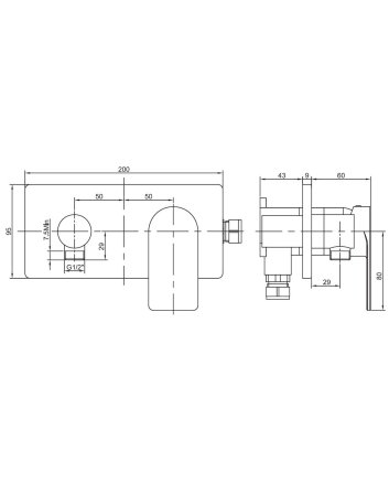 Lima inbouw eenhendel douchemengkraan chroom