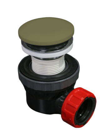 Mondiaz Ruimte besparende click sifon 6,7cm hoog solid surface rond army