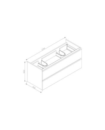 Sani DeLuxe Trendline onderkast met greeplijst aluminium 120 Hoogglans Antraciet