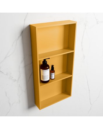 Mondiaz Easy Nis 59,5x29,5cm in solid surface kleur Ocher | Ocher. 3 vakken  geschikt voor in- of opbouw