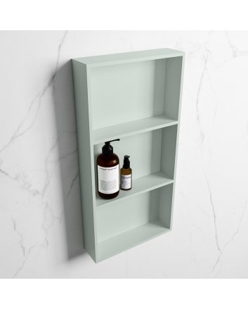 Mondiaz Easy Nis 59,5x29,5cm in solid surface kleur Greey | Greey. 3 vakken  geschikt voor in- of opbouw