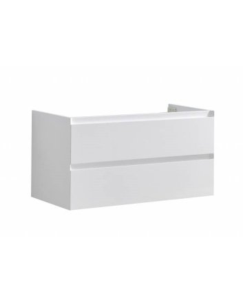 Sani DeLuxe Infinity onderkast korpus en front in het verstek met greeplijst in korpus kleur 100 Hoogglans Wit