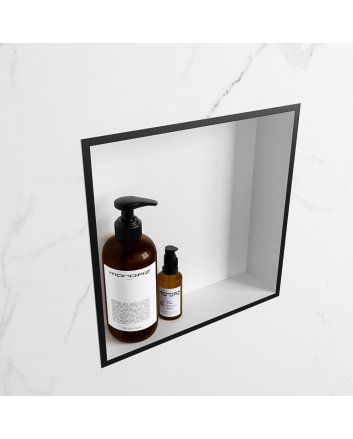 Mondiaz Easy Nis 29,5x29,5cm in solid surface kleur Urban | Talc. 1 vak  geschikt voor in- of opbouw