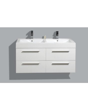 Sani DeLuxe BM badmeubelset met aluminium greep 120 Hoogglans Wit zonder spiegel