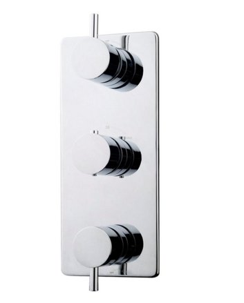 Caral afbouwdeel inbouwthermostaat 3 weg chroom