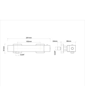 Eco Rombo thermostatische douchemengkraan chroom