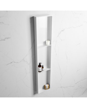 Mondiaz Easy Nis 149,5x29,5cm in solid surface kleur Talc | Talc. 3 vakken  geschikt voor in- of opbouw