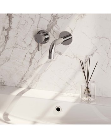 BRAUER Chrome Edition inbouw wastafelmengkraan met gebogen uitloop en rozetten model E2 chroom