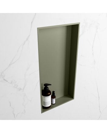 Mondiaz Easy Nis 59,5x29,5cm in solid surface kleur Army | Army. 1 vak  geschikt voor in- of opbouw