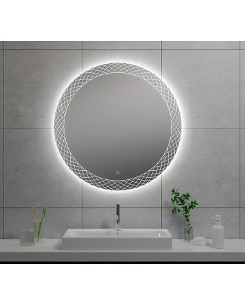 Deco spiegel rond met LED, dimbaar 80 cm