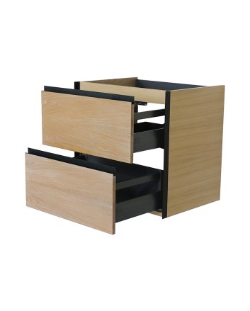 Lotus onderkast met 2 laden 60 x 45,2 cm naturel eik/mat zwart