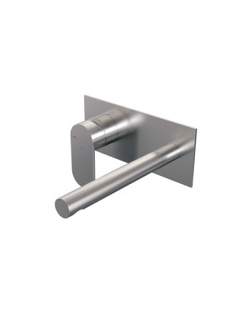 BRAUER Brushed Edition inbouw wastafelmengkraan met rechte uitloop en afdekplaat model C2 RVS geborsteld PVD