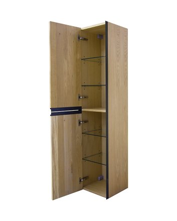 Wiesbaden Lotus kolomkast met 2 deuren 35 cm naturel eik/mat zwart