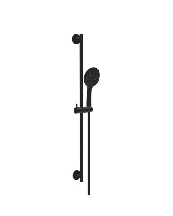 UniMatch glijstangset compleet met handdouche 3 standen Ø 12 cm mat zwart