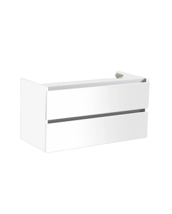 Sani DeLuxe Trendline onderkast met greeplijst aluminium 100 Hoogglans Wit