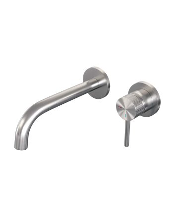 BRAUER Brushed Carving inbouw wastafelmengkraan met gebogen uitloop en rozetten model A1 RVS geborsteld PVD