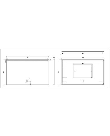 Ambi one spiegel rechthoek met LED, dimbaar en spiegelverwarming 100 x 60 cm