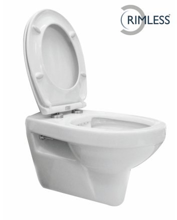 Trevi wandcloset rimless met Ultimo 3.0 toiletzitting softclose en quick release glans wit