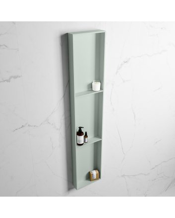 Mondiaz Easy Nis 149,5x29,5cm in solid surface kleur Greey | Greey. 3 vakken  geschikt voor in- of opbouw