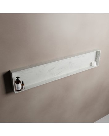 Mondiaz Easy Nis 149,5x29,5cm in solid surface kleur Opalo. 1 vak  geschikt voor in- of opbouw