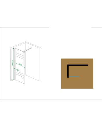 Comfort inloopdouche 700 x 2000 x 10 mm nano helder glas met melkglas middenband/chroom