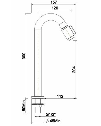 Victoria luxe fonteinkraan XL 1/2'' geborsteld messing