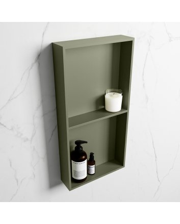 Mondiaz Easy Nis 59,5x29,5cm in solid surface kleur Army | Army. 2 vakken geschikt voor in- of opbouw