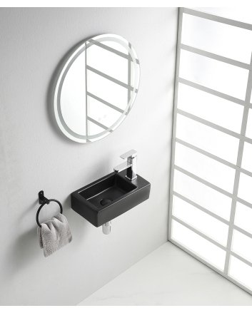 Rhea M fontein rechts 40 x 22 x 11 cm keramiek mat zwart