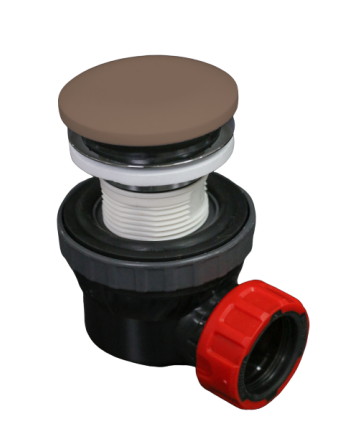 Mondiaz Ruimte besparende click sifon 6,7cm hoog solid surface rond smoke