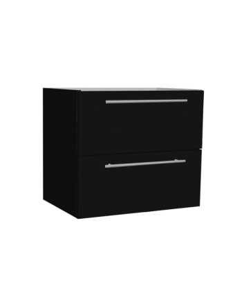 Sani DeLuxe Compact Line onderkast met handgreep RVS rond 60 Hoogglans Antraciet