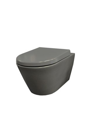 Stereo wandcloset rimless met Vesta toiletzitting softclose en quick release mat grijs