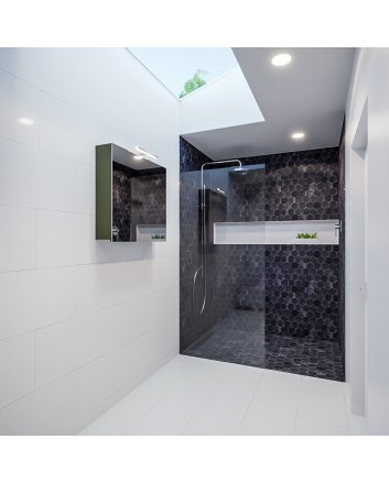 Mondiaz Cubb spiegelkast 80x70x16cm kleur army met 2 deuren