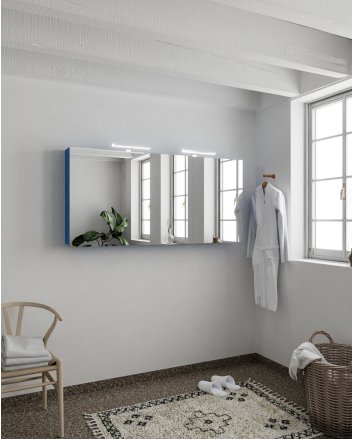 Mondiaz Cubb spiegelkast 150x70x16cm kleur jeans met 3 deuren