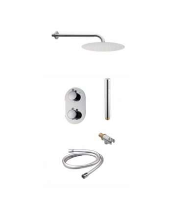 Sani DeLuxe Doucheset inbouw met box thermostaat, muurbevestiging / douchekop 30 cm rond Chroom