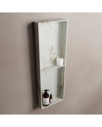 Mondiaz Easy Nis 59,5x29,5cm in solid surface kleur Frappe. 3 vakken  geschikt voor in- of opbouw