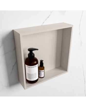 Mondiaz Easy Nis 29,5x29,5cm in solid surface kleur Linen | Linen. 1 vak  geschikt voor in- of opbouw
