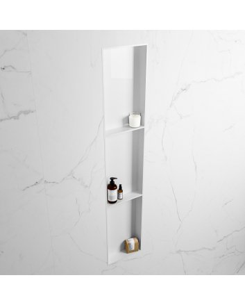 Mondiaz Easy Nis 149,5x29,5cm in solid surface kleur Talc | Talc. 3 vakken  geschikt voor in- of opbouw