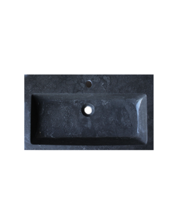 Sani DeLuxe Wastafel Compact Stone natuursteen 80, zonder kraangat