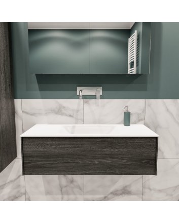 Mondiaz Lush 100 badmeubel antracite 1 lade wastafel midden geen kraangat