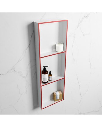 Mondiaz Easy Nis 89,5x29,5cm in solid surface kleur Fire | Talc. 3 vakken geschikt voor in- of opbouw
