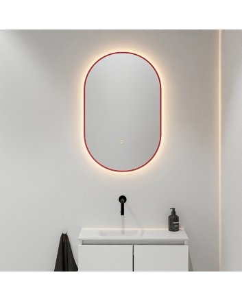 Mondiaz Glow spiegel ovaal 45x90cm Fire Bewegingssensor LED verlichting rondom