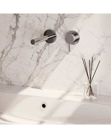BRAUER Chrome Edition inbouw wastafelmengkraan met rechte uitloop en rozetten model E1 chroom