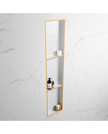 Mondiaz Easy Nis 149,5x29,5cm in solid surface kleur Ocher | Talc. 3 vakken  geschikt voor in- of opbouw
