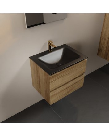 Mondiaz Aivy 60cm badmeubel Chai, wastafel Urban solid surface midden 1 kraangat