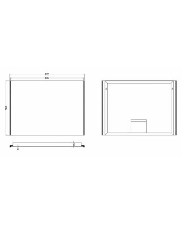 Duo spiegel rechthoek met LED 82 x 60 cm
