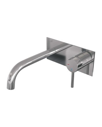 BRAUER Chrome Edition inbouw wastafelmengkraan met gebogen uitloop en afdekplaat model A1 chroom