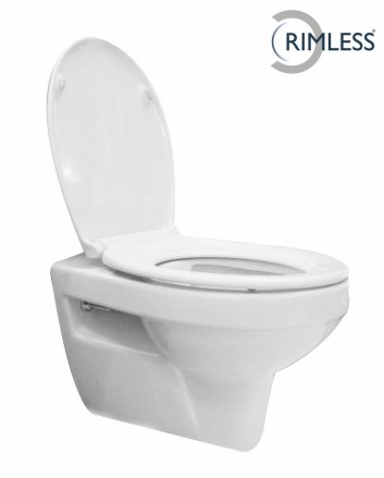 Trevi wandcloset rimless met Ultimo 3.0 toiletzitting softclose en quick release glans wit