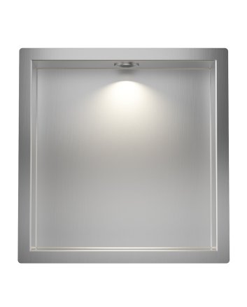 Demis inbouwnis met LED 30 x 30 x 7 cm RVS